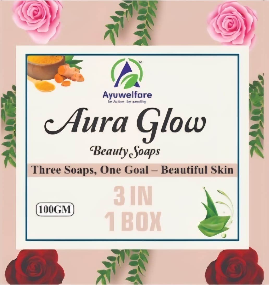 AURA GLOW BEAUTY SOAP 3 IN 1 BOX